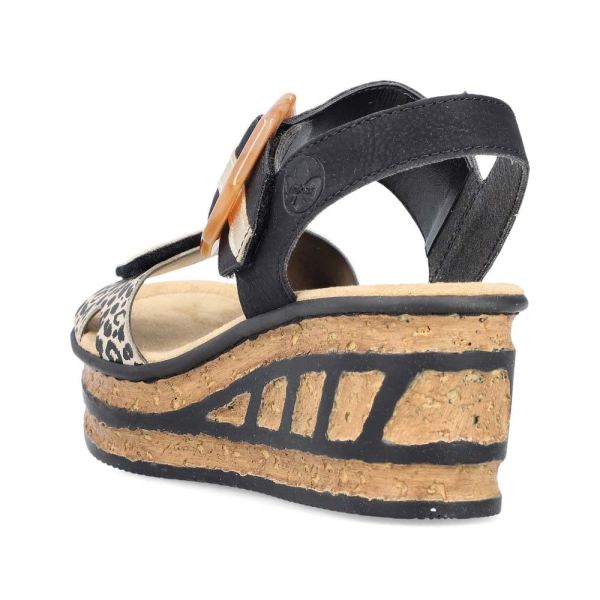 Rieker Women's sandals | Style 68176 Dress Sandal - Black Combination | Free Delivery