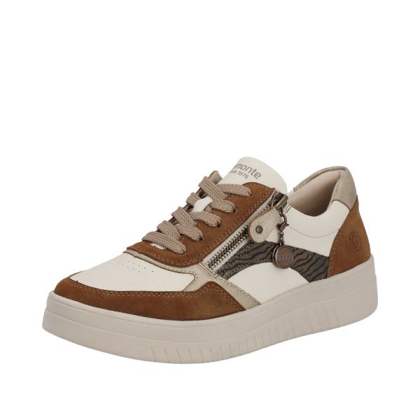 Remonte Women's shoes | Style D0J01 Athletic Lace-up with zip - Brown Combination | Free Delivery