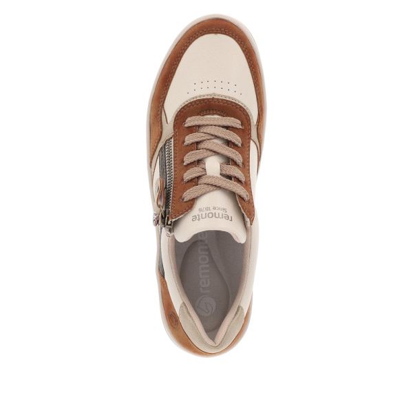 Remonte Women's shoes | Style D0J01 Athletic Lace-up with zip - Brown Combination | Free Delivery
