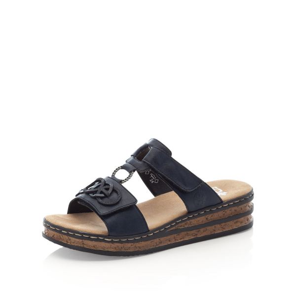 Rieker Women's sandals | Style 62936 Casual Mule - Blue | Free Delivery
