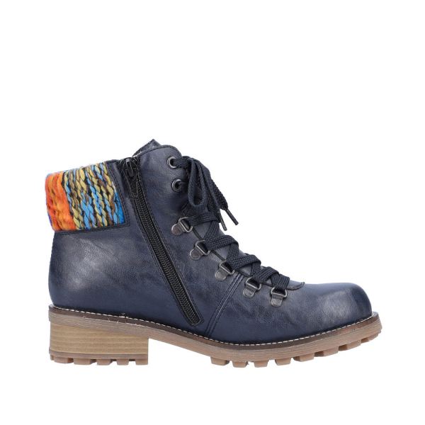 Rieker Synthetic Material Women's short boots| Z0445 Ankle Boots - Blue | Free Delivery