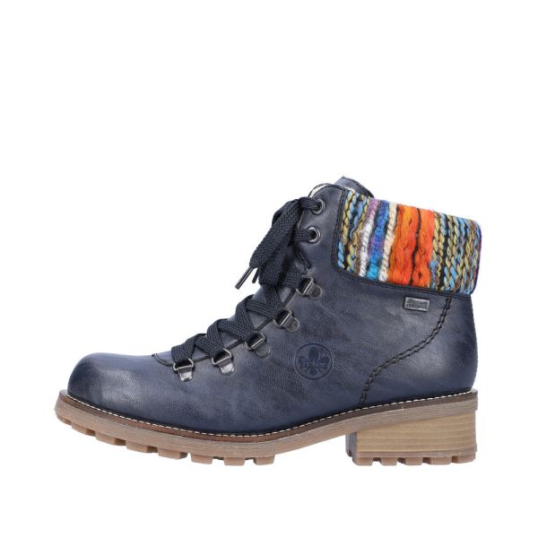 Rieker Synthetic Material Women's short boots| Z0445 Ankle Boots - Blue | Free Delivery