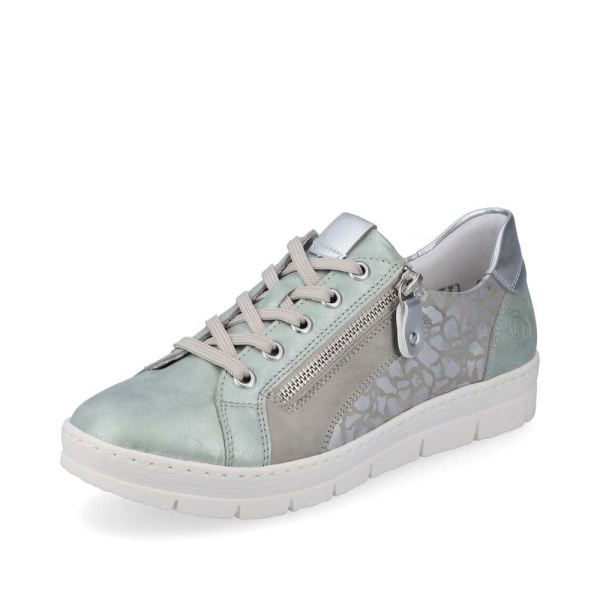 Remonte Women's shoes | Style D5821 Casual Lace-up with zip - Green Combination | Free Delivery