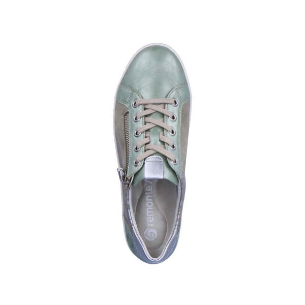 Remonte Women's shoes | Style D5821 Casual Lace-up with zip - Green Combination | Free Delivery
