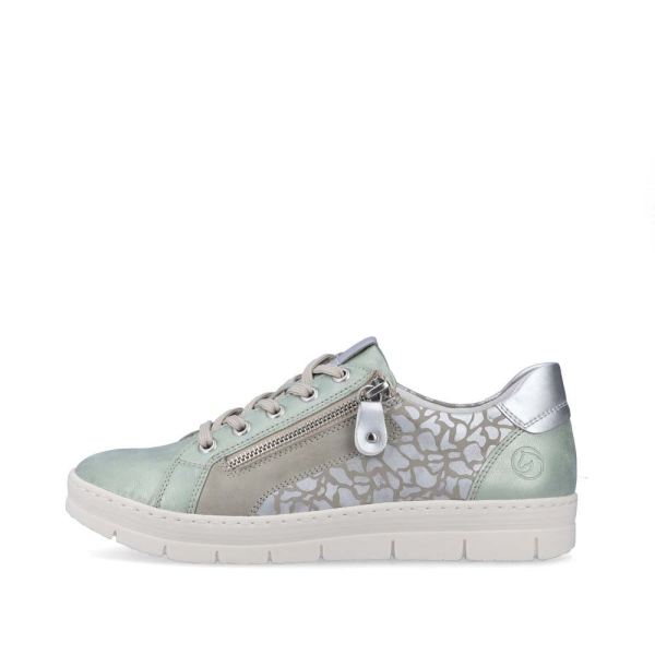 Remonte Women's shoes | Style D5821 Casual Lace-up with zip - Green Combination | Free Delivery