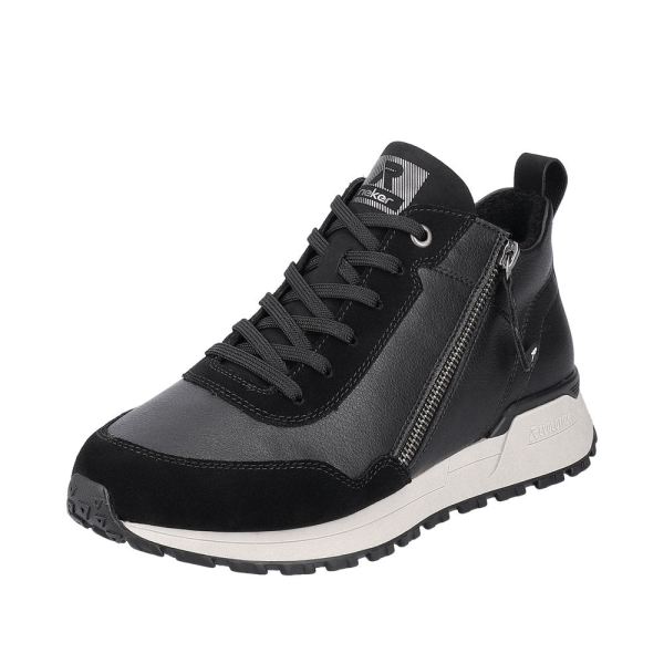 Rieker EVOLUTION Suede Leather Women's mid height boots| W0661 Mid-height Boots - Black | Free Delivery