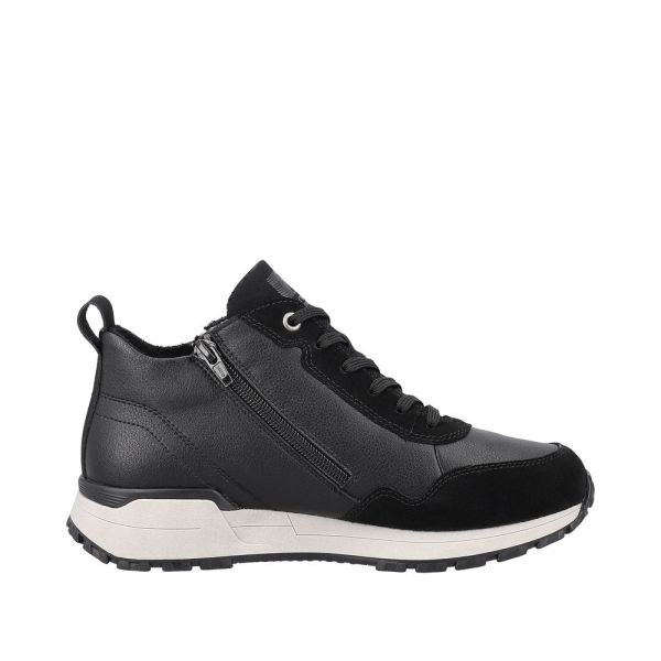 Rieker EVOLUTION Suede Leather Women's mid height boots| W0661 Mid-height Boots - Black | Free Delivery