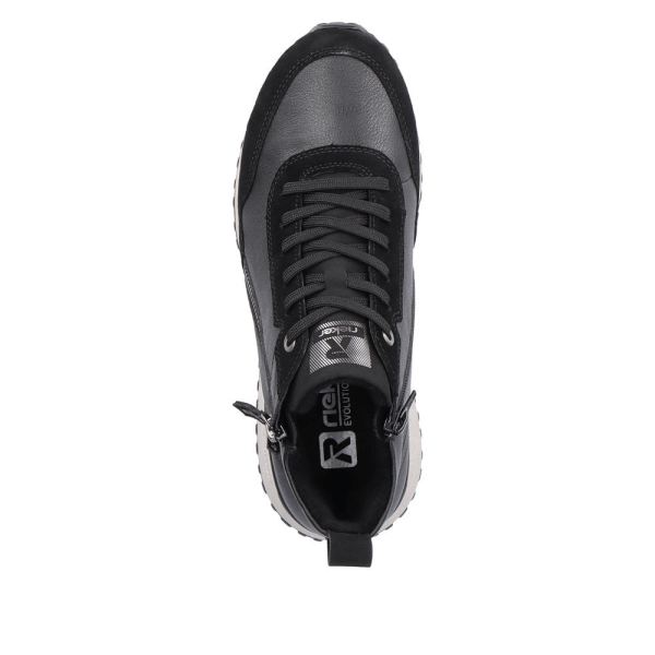 Rieker EVOLUTION Suede Leather Women's mid height boots| W0661 Mid-height Boots - Black | Free Delivery