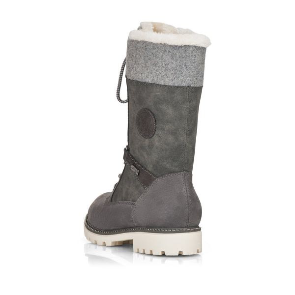 Remonte Suede leather Women's mid height boots| D8474-22 Mid-height Boots - Grey Combination | Free Delivery