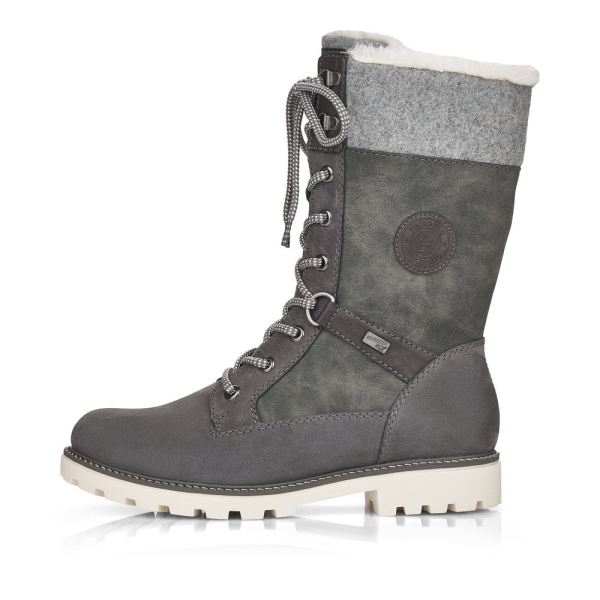 Remonte Suede leather Women's mid height boots| D8474-22 Mid-height Boots - Grey Combination | Free Delivery