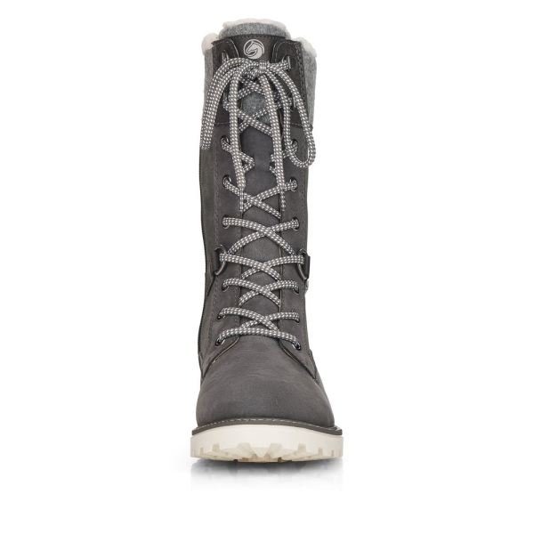 Remonte Suede leather Women's mid height boots| D8474-22 Mid-height Boots - Grey Combination | Free Delivery
