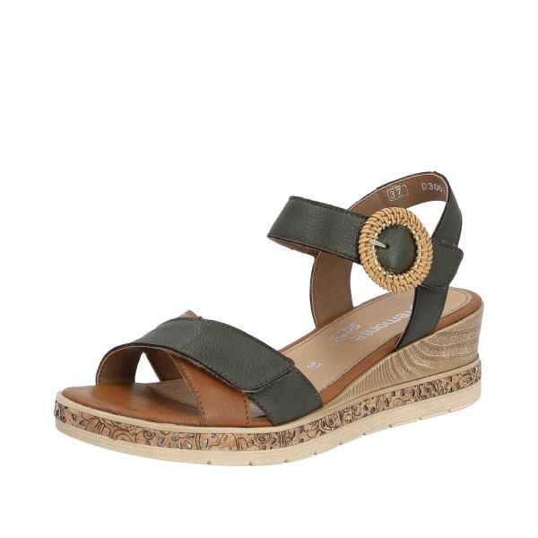 Remonte Women's sandals | Style D3067 Dress Sandal - Green Combination | Free Delivery