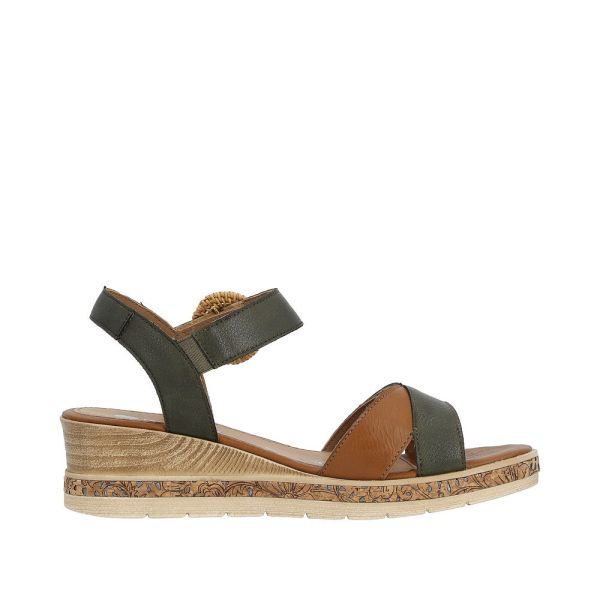 Remonte Women's sandals | Style D3067 Dress Sandal - Green Combination | Free Delivery