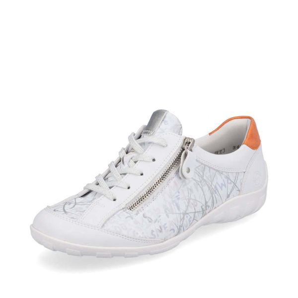 Remonte Women's shoes | Style R3406 Casual Lace-up with zip - White Combination | Free Delivery