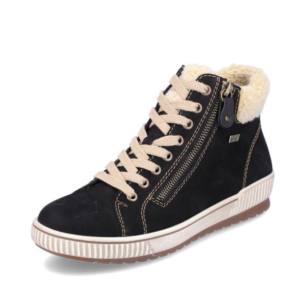 Remonte Suede leather Women's mid height boots | D0770-02 Ankle Boots - Black Combination | Free Delivery