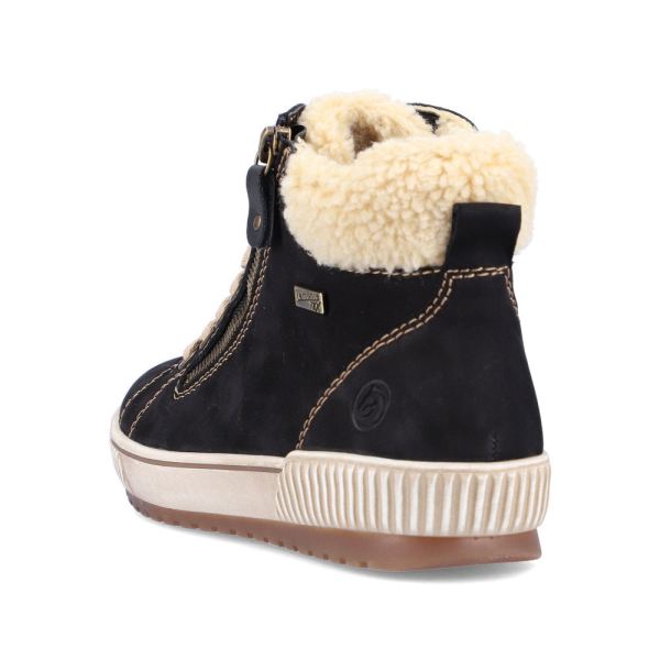 Remonte Suede leather Women's mid height boots | D0770-02 Ankle Boots - Black Combination | Free Delivery