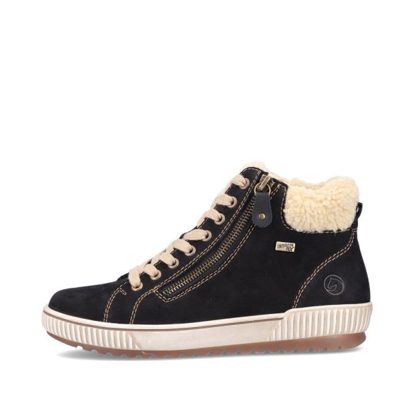 Remonte Suede leather Women's mid height boots | D0770-02 Ankle Boots - Black Combination | Free Delivery