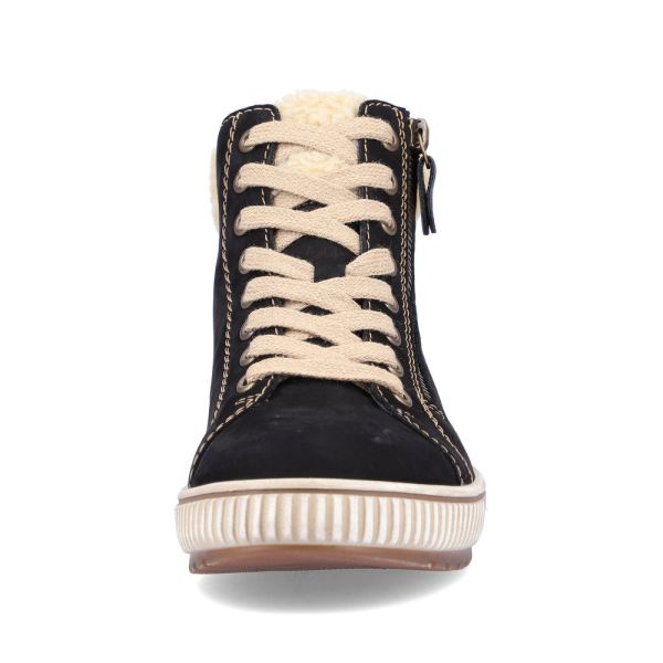 Remonte Suede leather Women's mid height boots | D0770-02 Ankle Boots - Black Combination | Free Delivery