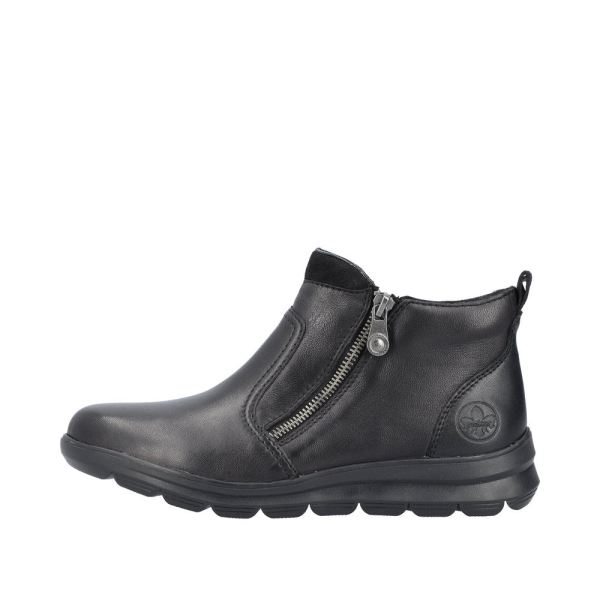Rieker Leather Women's short boots| Z0060 Ankle Boots - Black | Free Delivery