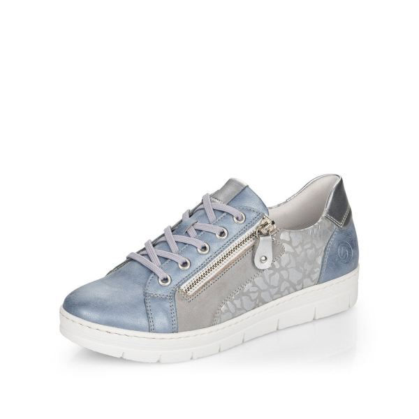 Remonte Women's shoes | Style D5821 Casual Lace-up with zip - Blue Combination | Free Delivery