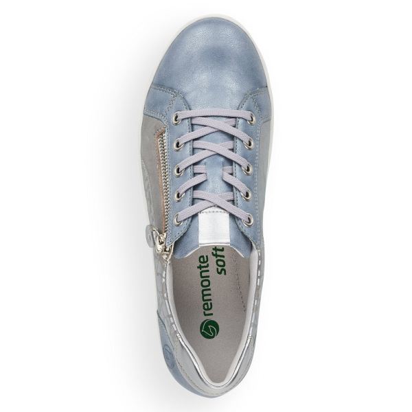 Remonte Women's shoes | Style D5821 Casual Lace-up with zip - Blue Combination | Free Delivery