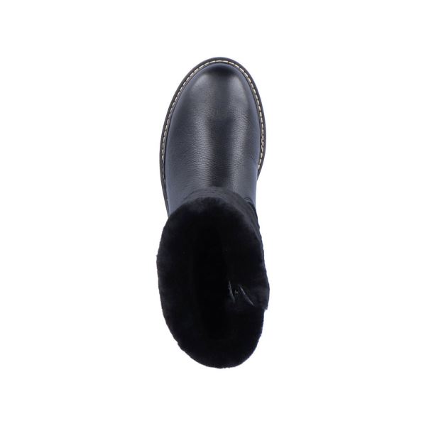 Remonte Leather Women's mid height boots| D0B71 Mid-height BootsFiber Grip - Black | Free Delivery