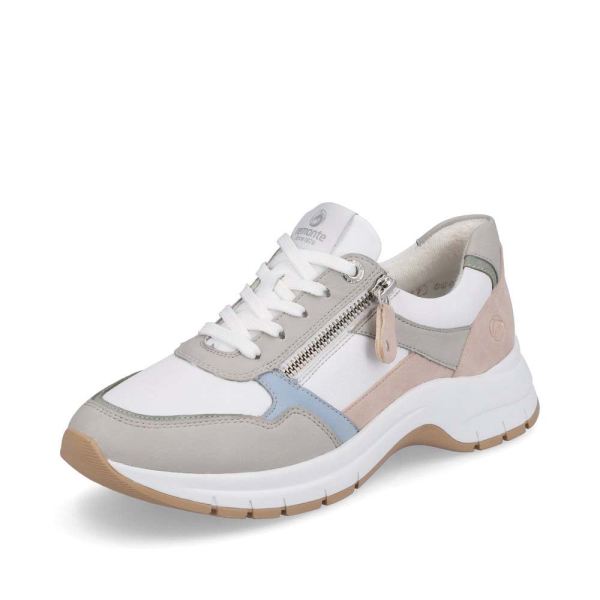 Remonte Women's shoes | Style D0G02 Casual Lace-up with zip - White Combination | Free Delivery