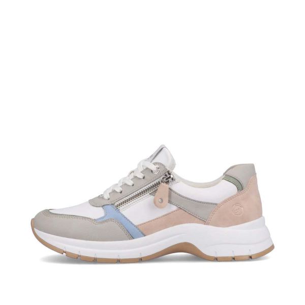 Remonte Women's shoes | Style D0G02 Casual Lace-up with zip - White Combination | Free Delivery