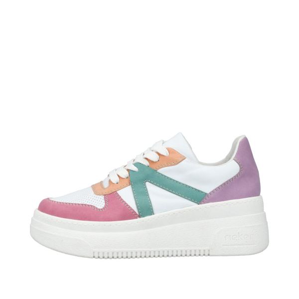 Rieker Women's shoes | Style M7814 Athletic Lace-up - White Combination | Free Delivery