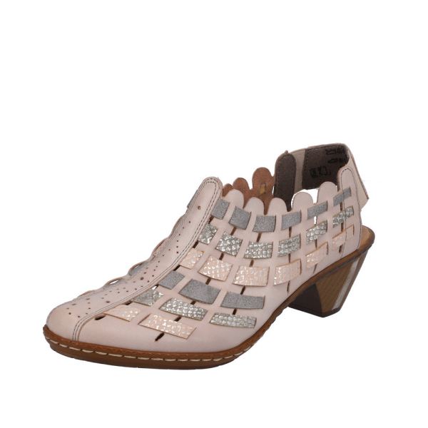 Rieker Women's shoes | Style 46778 Dress Sling-back - Beige Combination | Free Delivery