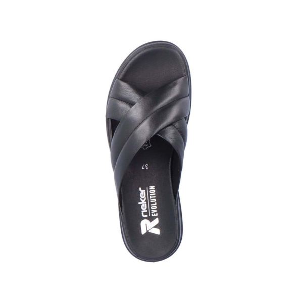 Rieker EVOLUTION Women's sandals | Style W0802 Casual Mule - Black | Free Delivery