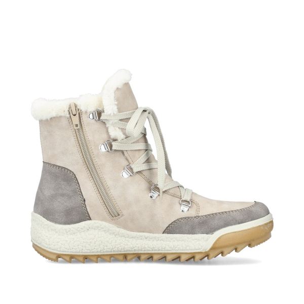 Rieker Synthetic leather Women's Short Boots| Y4744 Ankle Boots - Beige | Free Delivery