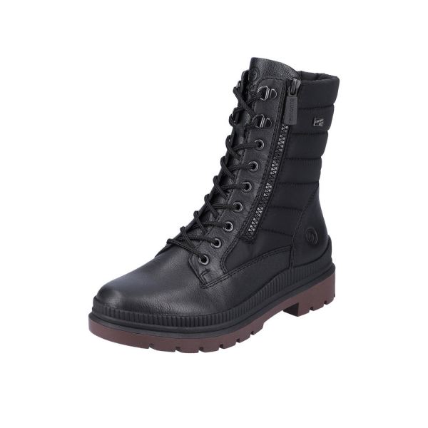 Remonte Leather Women's Mid Height Boots| D0C76 Mid-height BootsFiber Grip - Black | Free Delivery