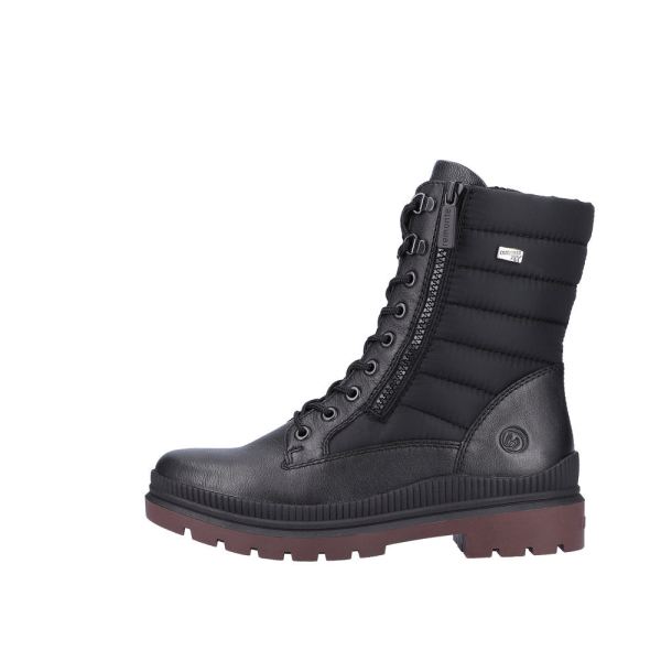 Remonte Leather Women's Mid Height Boots| D0C76 Mid-height BootsFiber Grip - Black | Free Delivery