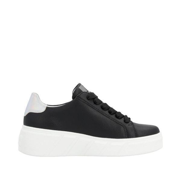 Rieker EVOLUTION Women's shoes | Style W0505 Athletic Lace-up with zip - Black | Free Delivery