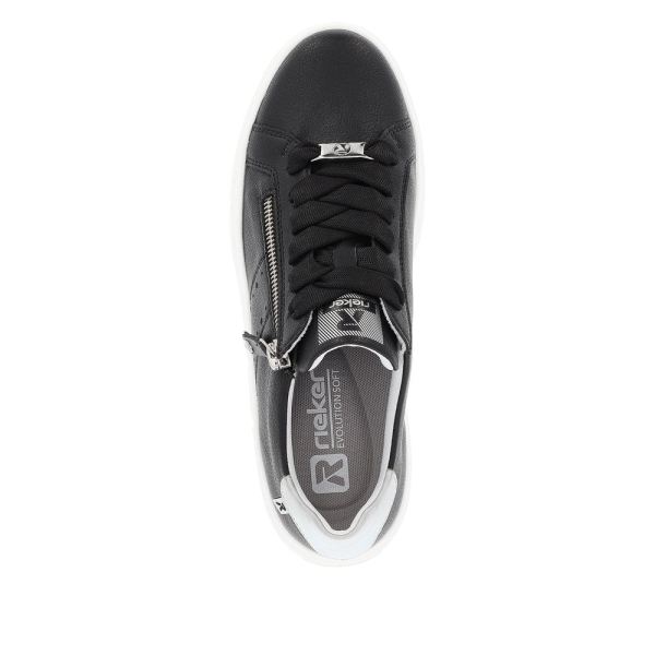 Rieker EVOLUTION Women's shoes | Style W0505 Athletic Lace-up with zip - Black | Free Delivery