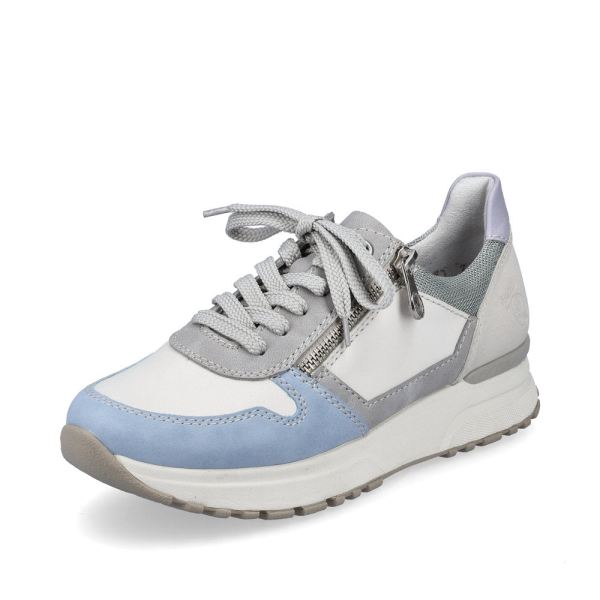 Rieker Women's shoes | Style N7422 Casual Lace-up with zip - White Combination | Free Delivery