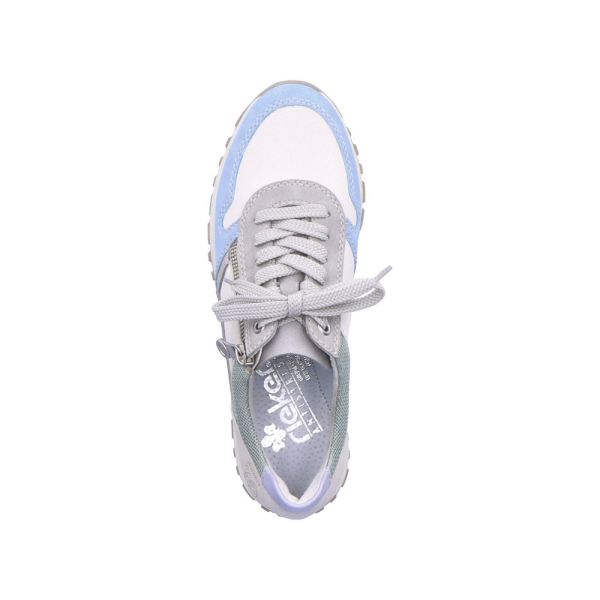 Rieker Women's shoes | Style N7422 Casual Lace-up with zip - White Combination | Free Delivery