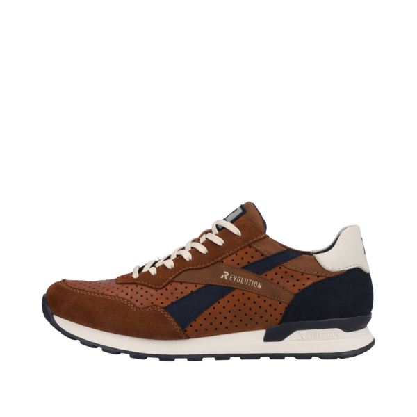 Rieker EVOLUTION Men's shoes | Style U0302 Athletic Lace-up - Brown | Free Delivery
