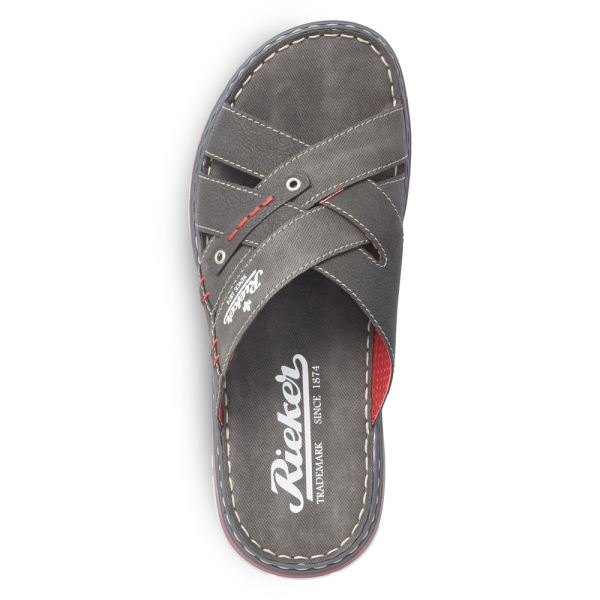 Rieker Men's sandals | Style 25199 Casual Mule - Grey | Free Delivery