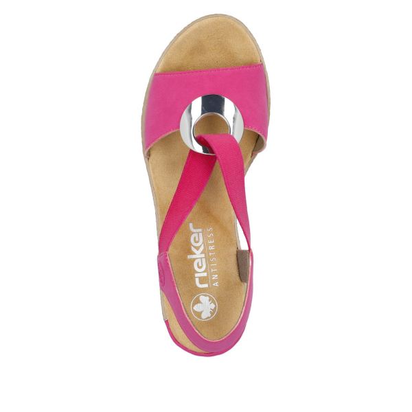 Rieker Women's sandals | Style 624H6 Dress Sandal - Pink | Free Delivery
