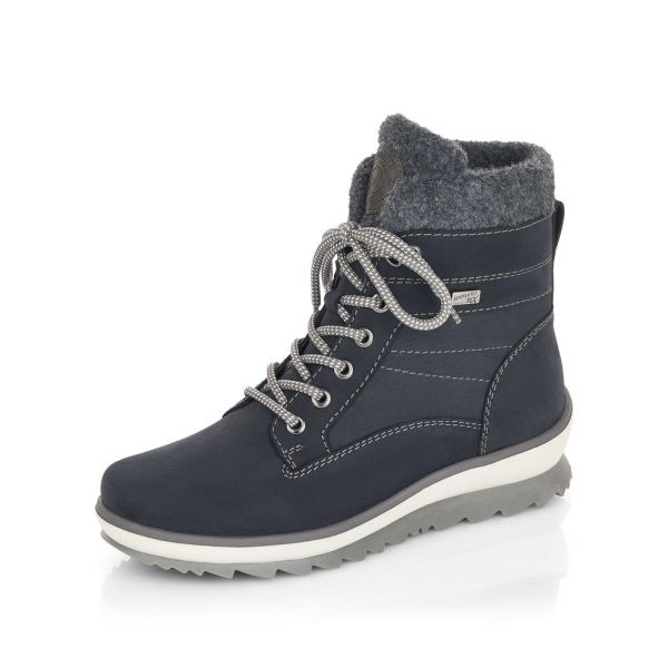 Remonte Suede leather Women's Short Boots| R8477 Ankle Boots - Blue Combination | Free Delivery