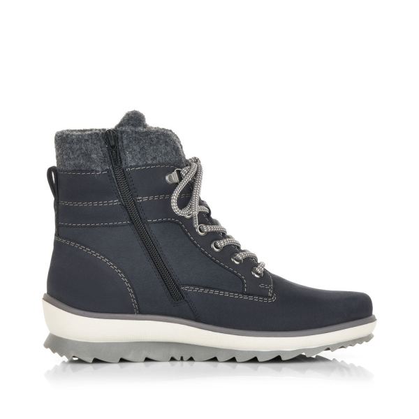 Remonte Suede leather Women's Short Boots| R8477 Ankle Boots - Blue Combination | Free Delivery