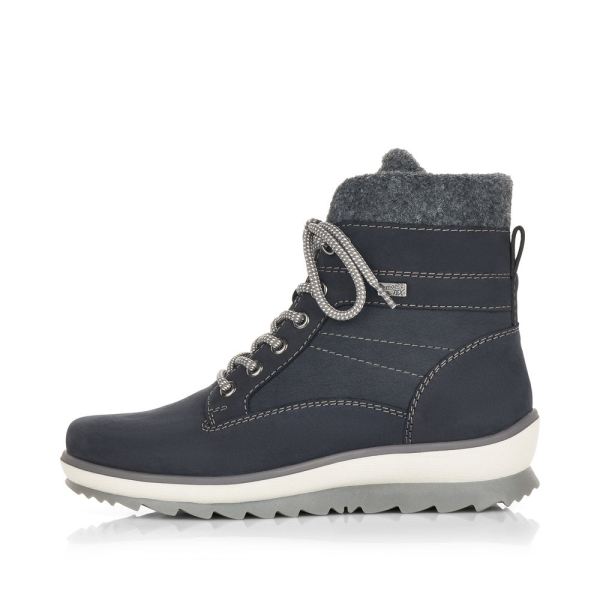 Remonte Suede leather Women's Short Boots| R8477 Ankle Boots - Blue Combination | Free Delivery