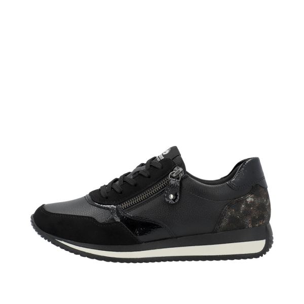 Remonte Women's shoes | Style D0H01 Athletic Lace-up with zip - Black Combination | Free Delivery