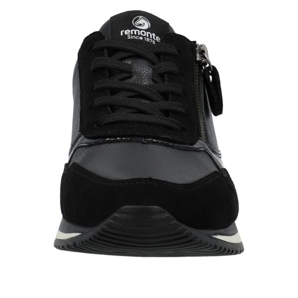 Remonte Women's shoes | Style D0H01 Athletic Lace-up with zip - Black Combination | Free Delivery
