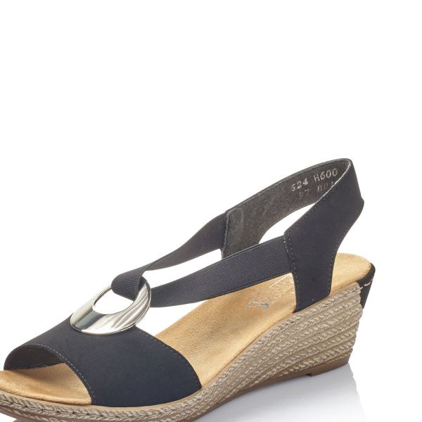 Rieker Women's sandals | Style 624H6 Dress Sandal - Black | Free Delivery