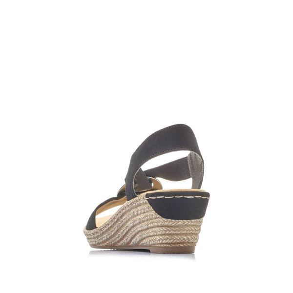 Rieker Women's sandals | Style 624H6 Dress Sandal - Black | Free Delivery