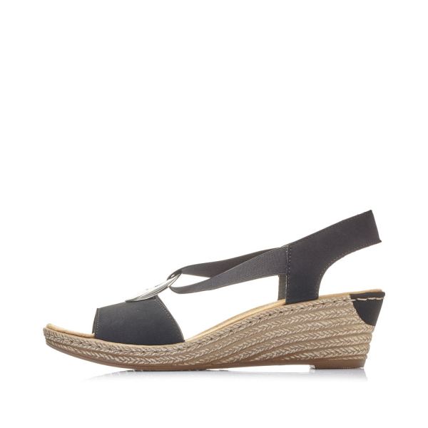 Rieker Women's sandals | Style 624H6 Dress Sandal - Black | Free Delivery