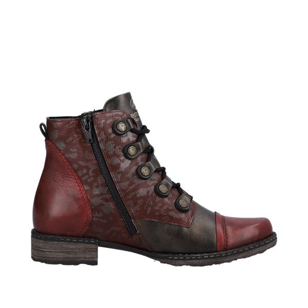 Remonte Synthetic Material Women's mid height boots| D4391 Mid-height Boots - Red Combination | Free Delivery